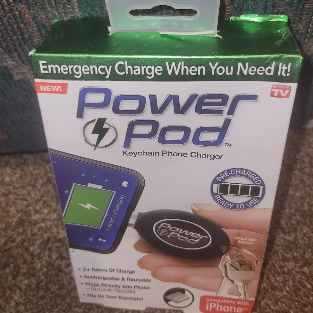 Keychain Phone Charger - Black
